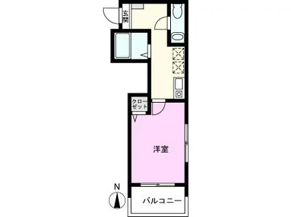 MELDIA蕨II(1K/1階)の間取り写真
