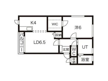 ユーロファンタジスタC(1LDK/1階)の間取り写真