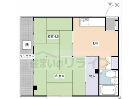 みまさかビル(2DK/3階)の間取り写真