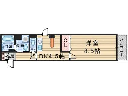 フローラ・ムラタハイツ(1DK/2階)の間取り写真