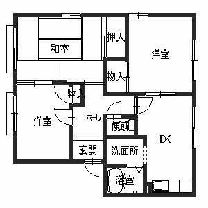 フレグランス中松江(3DK/1階)の間取り写真