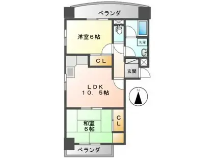 WIN大須 旧シティハイツ渡辺(2LDK/6階)の間取り写真