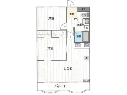 エクセレント富士見台(2LDK/3階)の間取り写真