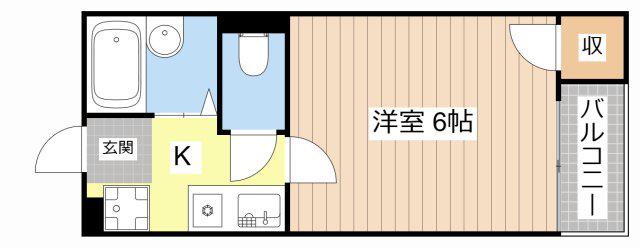 ハイツ宮野裏(1K/2階)の間取り写真