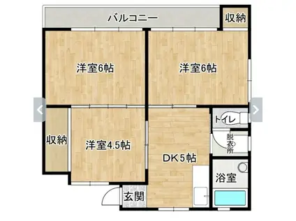 サーフサイドビル大里(3DK/2階)の間取り写真