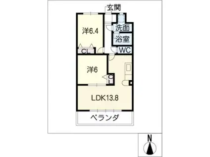 SCENA EST(2LDK/4階)の間取り写真