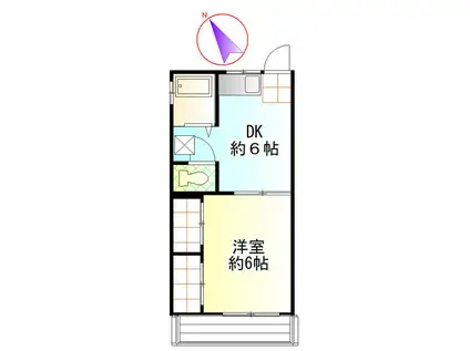 レジデンス山井(1DK/3階)の間取り写真