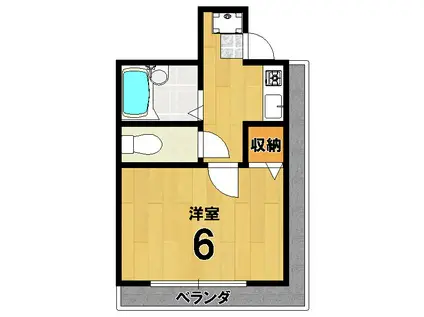 宇田ハイム(1K/1階)の間取り写真