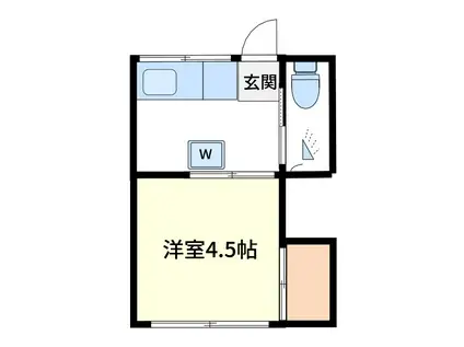 矢嶋荘(1K/2階)の間取り写真