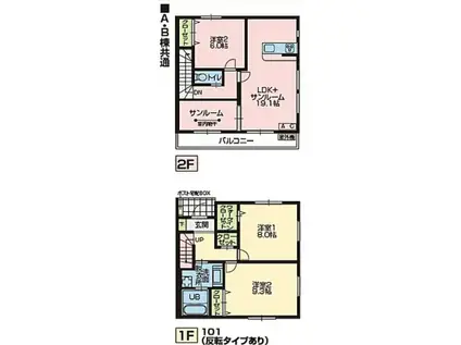 WISTERIAB(3LDK/1階)の間取り写真