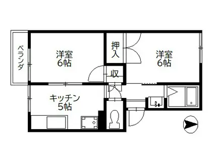 CIEL(2K/2階)の間取り写真