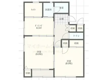 メゾングランビューII203(2DK/2階)の間取り写真
