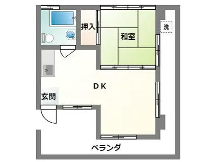 コーポ上運天(1DK/3階)の間取り写真