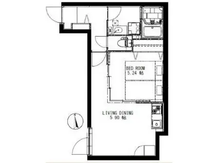 ブランシェ鷺ノ宮II(1DK/1階)の間取り写真