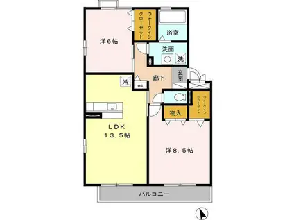 ラフィーネ・フォーレ A(2LDK/3階)の間取り写真