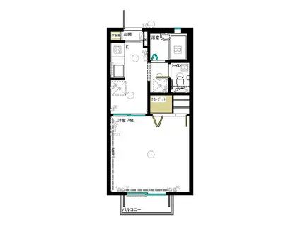 サンヴィレッジ3(1K/2階)の間取り写真