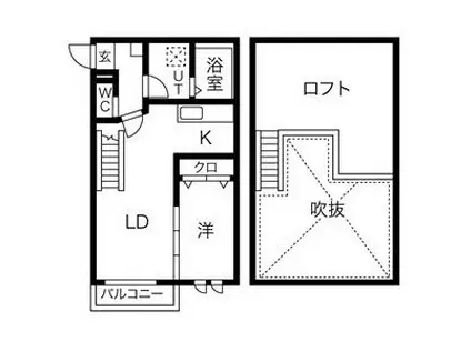 CREO八田弐番館(1LDK/1階)の間取り写真