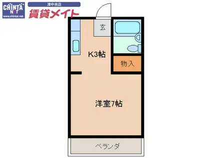 ハイツサンリバー(1K/1階)の間取り写真