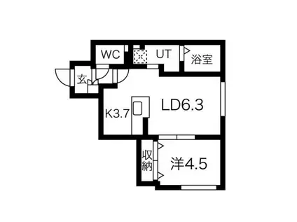 CASTELLO DEL SOLE SUMIKAWAカステロ デル(1LDK/4階)の間取り写真