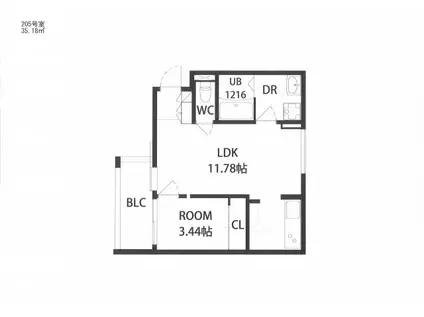 PEACEFUL VILLAGE沢平(1LDK/2階)の間取り写真