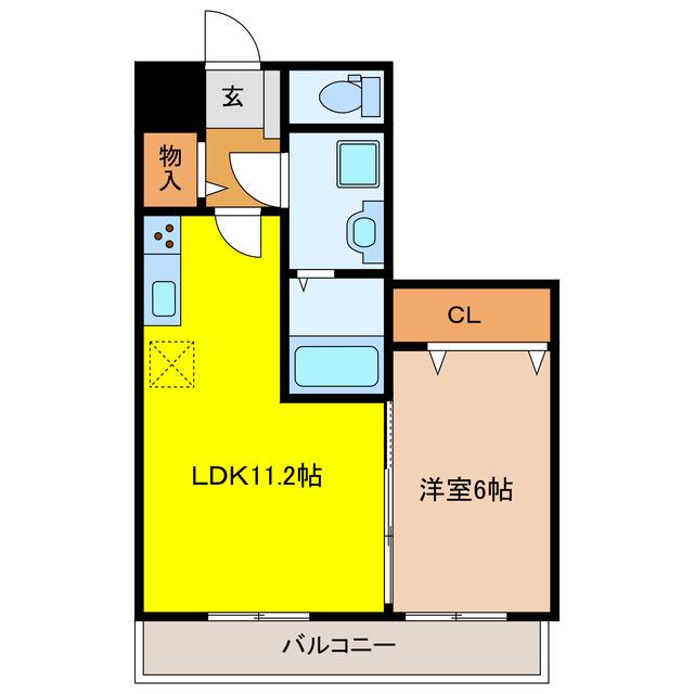 LEVANTE(1LDK/4階)の間取り写真