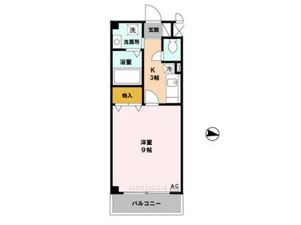 ブルーコート(1K/2階)の間取り写真