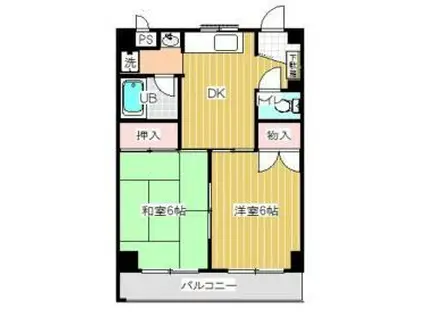 サンライズイトウ(2DK/2階)の間取り写真