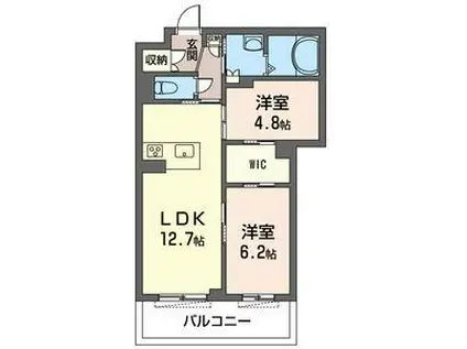 トレスオーベン(2LDK/2階)の間取り写真