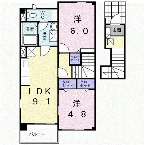サンリット(2LDK/2階)の間取り写真