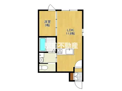 ドルチェ・ヴィータ金立A(1LDK/1階)の間取り写真