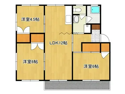 ハイツひろよし(3LDK/2階)の間取り写真