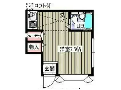 ローズアパートD(ワンルーム/1階)の間取り写真