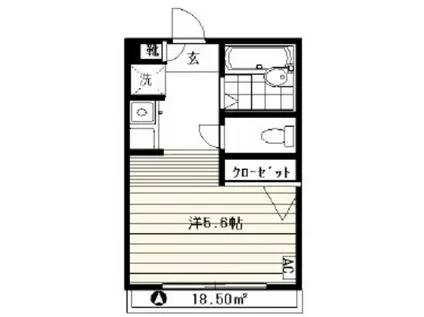 ディ・キルシェ(ワンルーム/2階)の間取り写真