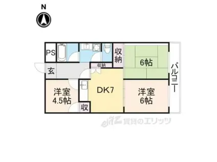 西岩崎コーポ(3DK/4階)の間取り写真