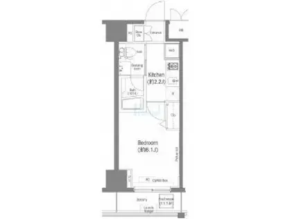 プラウドフラット新大塚(1K/4階)の間取り写真