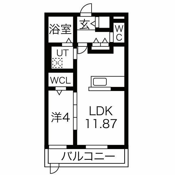 フォンターナ飾磨(1LDK/3階)の間取り写真