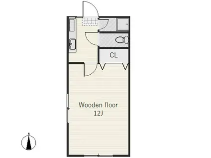 マリーンハイツ(1K/2階)の間取り写真