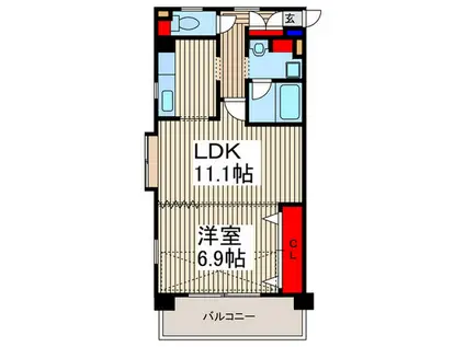 IP 2ND ISIS(1LDK/8階)の間取り写真