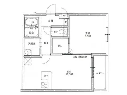 フジパレス桜井(1LDK/3階)の間取り写真