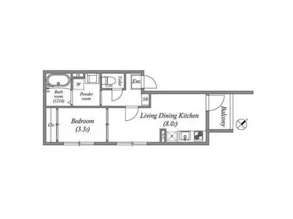 パークテラス淡路(1LDK/1階)の間取り写真