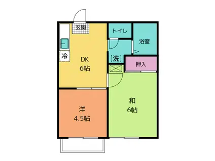 エステート山手(2DK/2階)の間取り写真