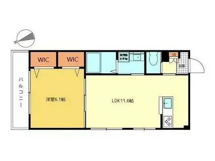 LUFT中野坂上(1LDK/1階)の間取り写真