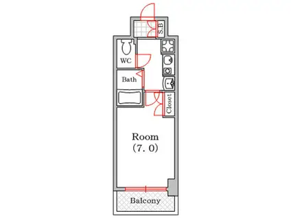 エスリード難波駅前(1K/3階)の間取り写真