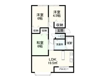 グローバルタウンKII(3LDK/3階)の間取り写真