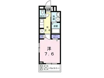 アリュール(1K/2階)の間取り写真