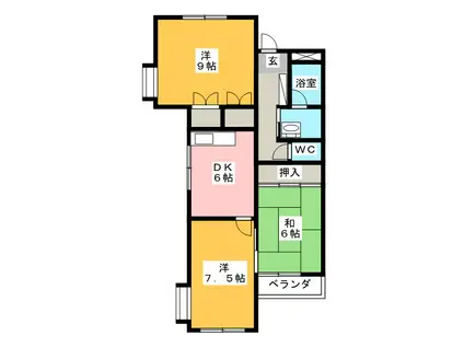 ハイグレースM(3DK/1階)の間取り写真