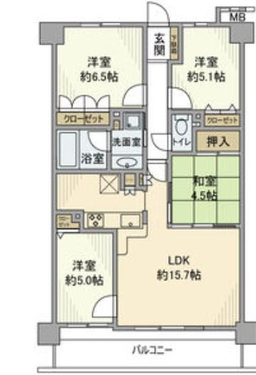 ファミリアーレ喜多山(4LDK/3階)の間取り写真