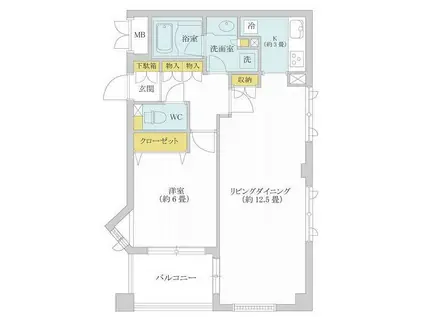 AZ小石川 AZ小石川(1LDK/4階)の間取り写真