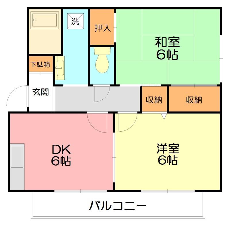 第10吉原ハイツ(2DK/2階)の間取り写真