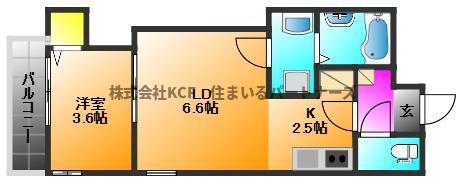 CHERIM西鉄久留米IV(1LDK/3階)の間取り写真